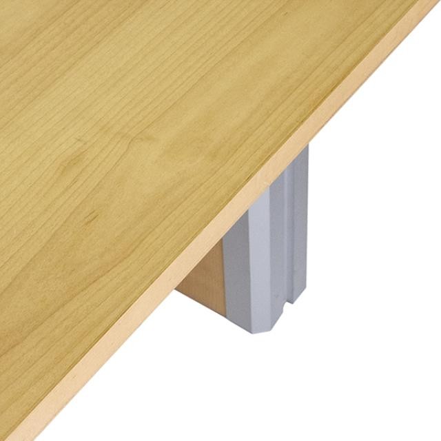 TABLE-Blonde Wood Conference Table W/Chrome Accents