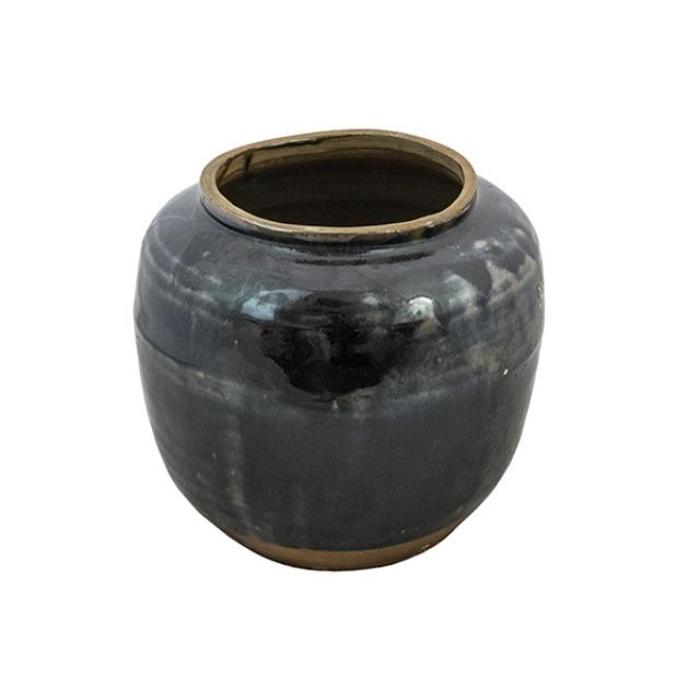 VASE-Round Black Glaze