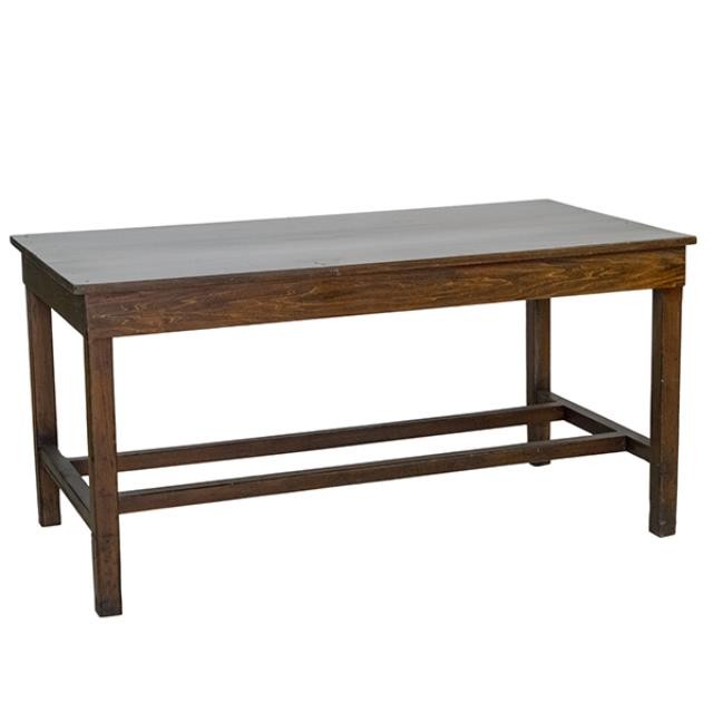 TABLE-Dark Stained Library/Double Bar Stretcher