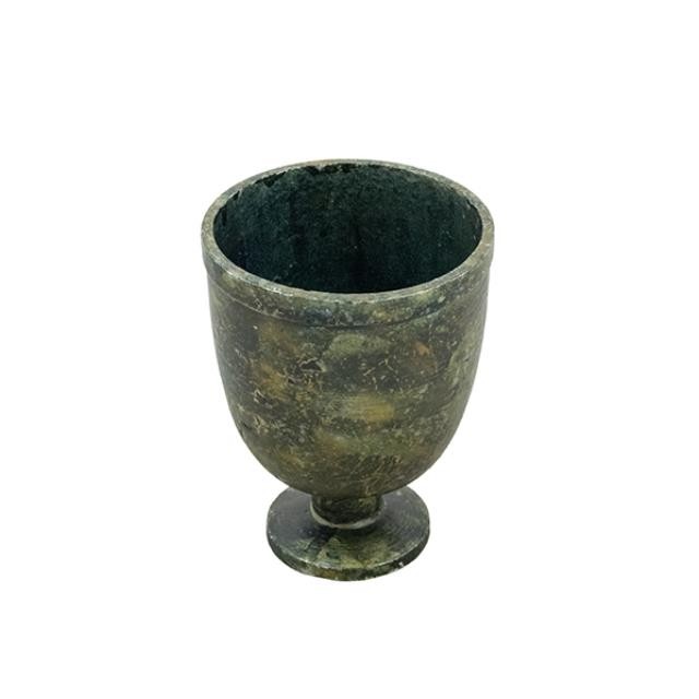 CHALICE-Metal Painted Black & Green W/Gold Accents
