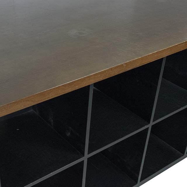 CONSOLE-Black Office Storage Cubbies W/Table Top