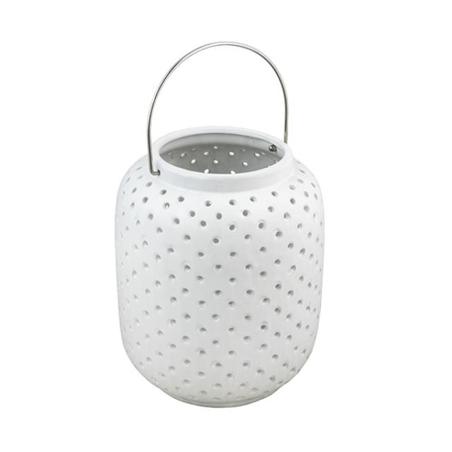 LANTERN-White Ceramic W/Tiny Holes