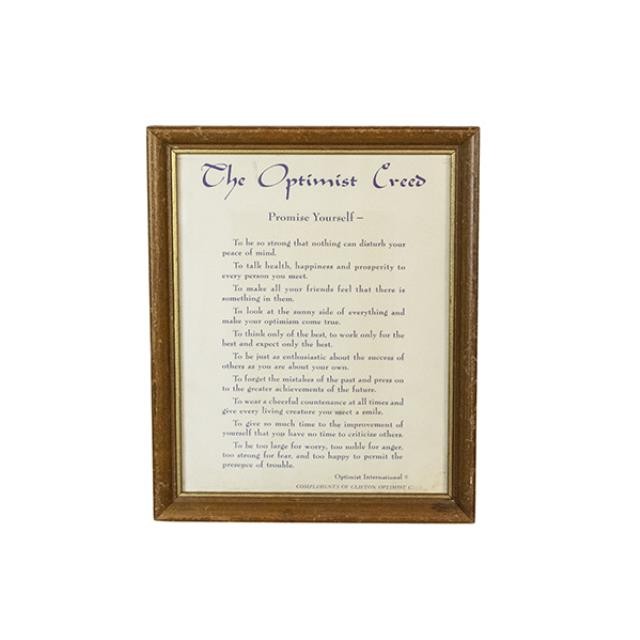 PRINT-"The Optimist Creed" Poem