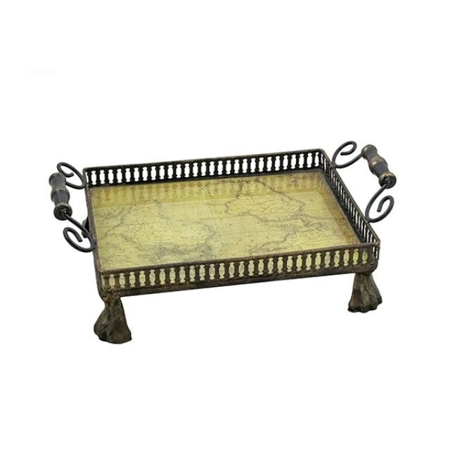 TRAY-Vanity Tray W/World Map