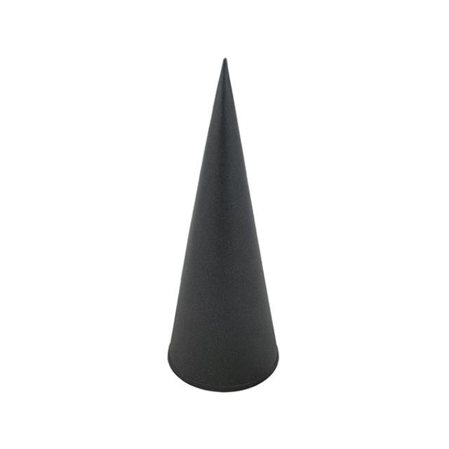 SCULPTURE-Black Metal Cone W/Pointed Top