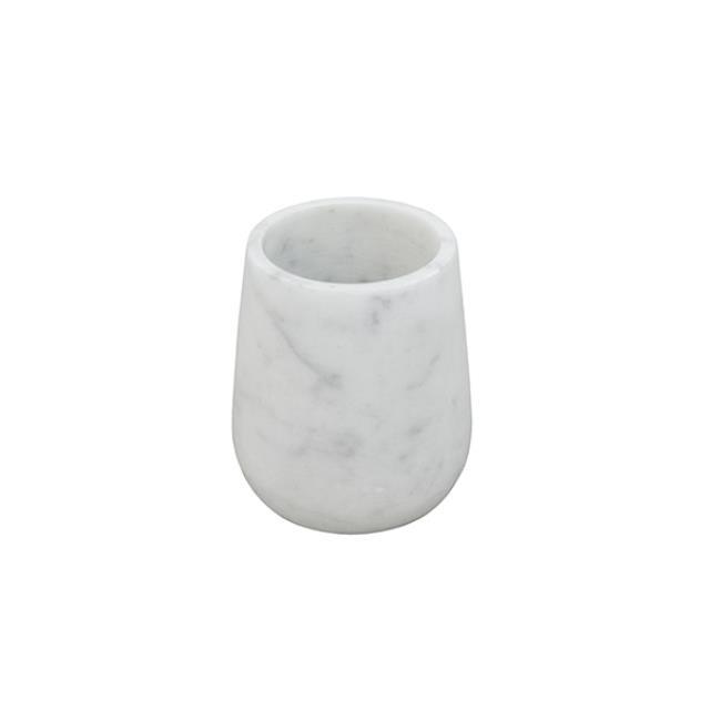 BATHROOM CUP-White Marble W/Black Veins