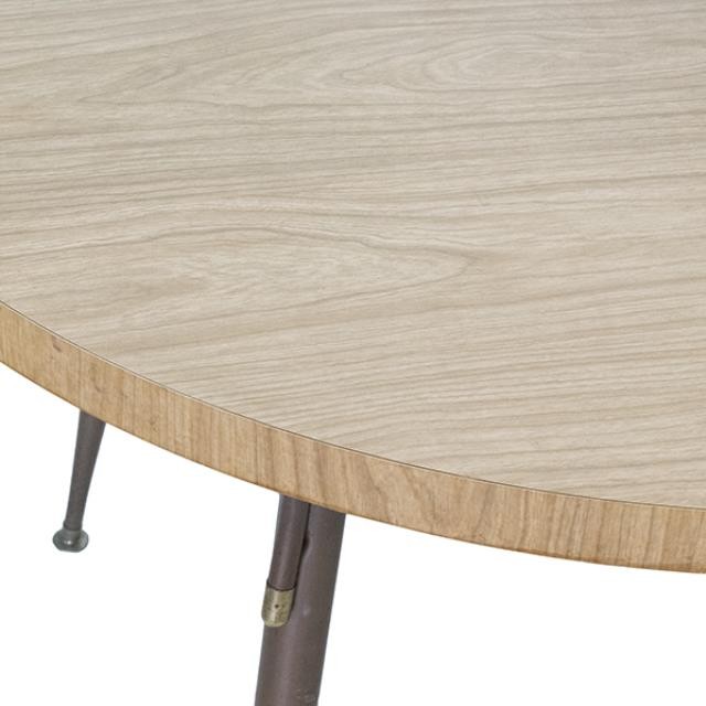 KITCHENETTE TABLE-Vintage Round W/ Wood Grain Laminate