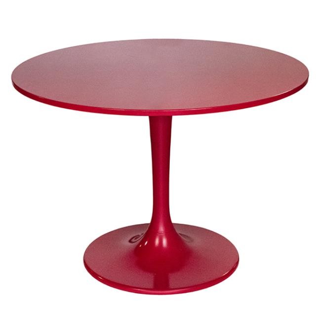 DINING TABLE-Round Red Top & Base