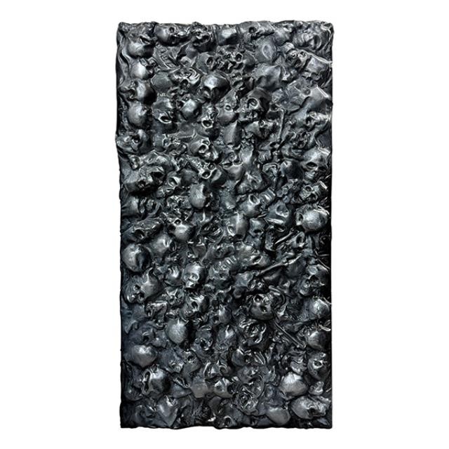 TALL SKULL PANEL-Black Molded Plastic