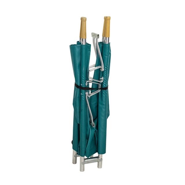 MEDICAL STRETCHER-Green W/Wooden Handles