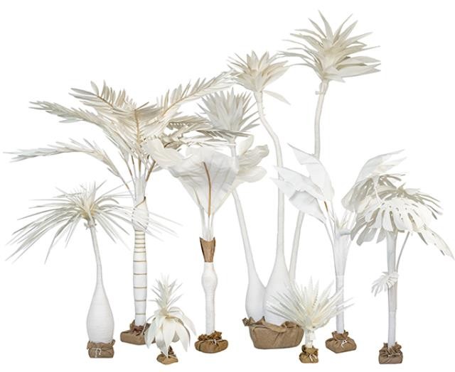 PONY TAIL PALM TREE- Natural Canvas W/Natural Burlap Base