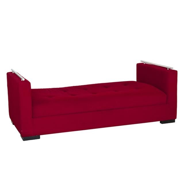 DAYBED-Modern Red W/Chrome Hardware