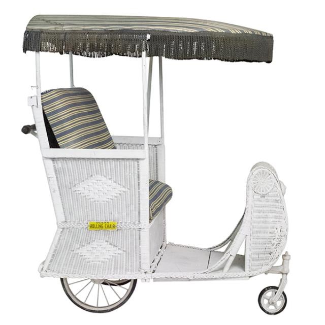 PUSH CART-Vintage Circa 1920 Alantic City White Wicker