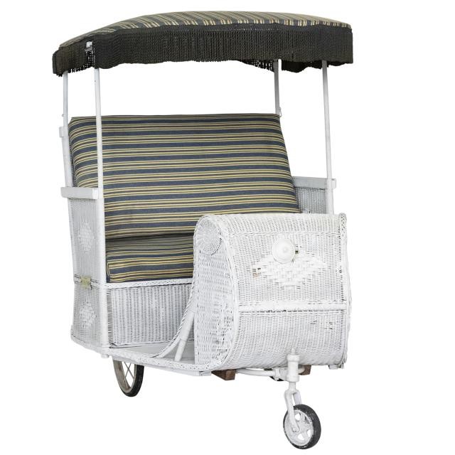 PUSH CART-Vintage Circa 1920 Alantic City White Wicker