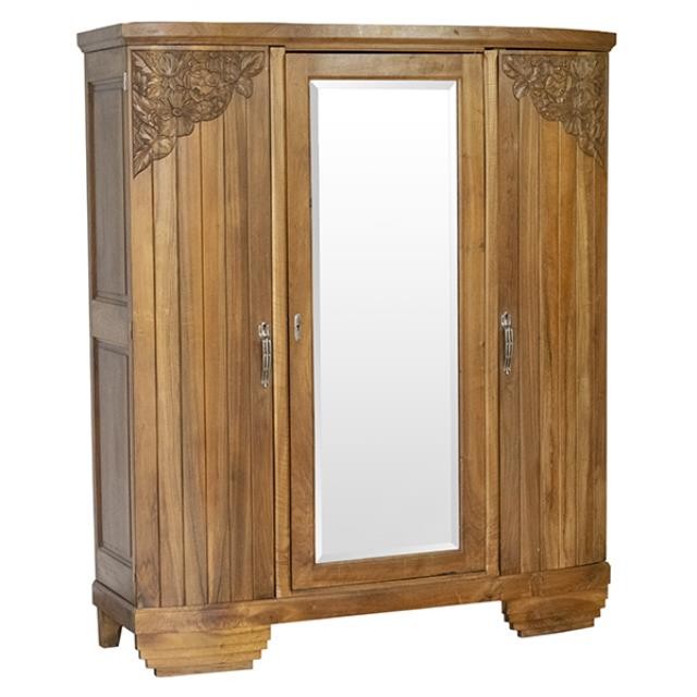 ARMOIRE-French Art Nouveau  W/Center Mirror