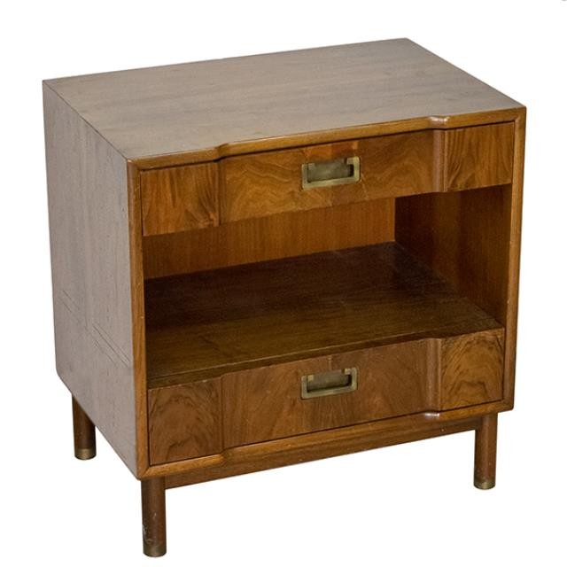 NIGHT STAND-MCM W/Reccessed Brass Pulls