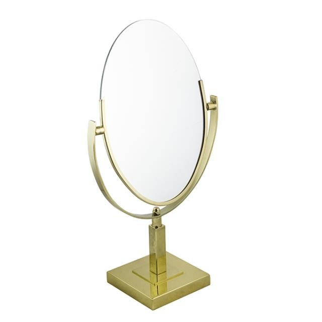 VANITY MIRROR-Table Top Brass Oval