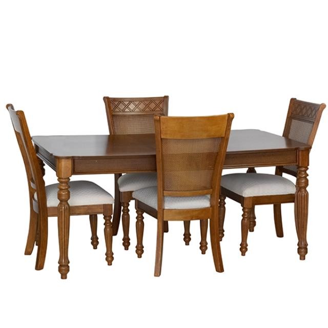 DINING CHAIR-Side Wicker Back W/Upholstered Seat