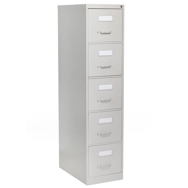 FILE CABINET-Grey Metal (5) Drawer