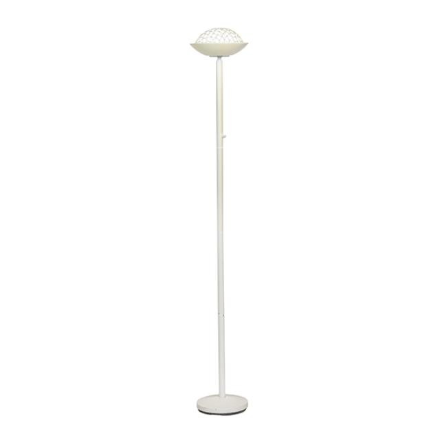 FLOOR LAMP-Vintage Cream Colored Torchiere W/Grid Top