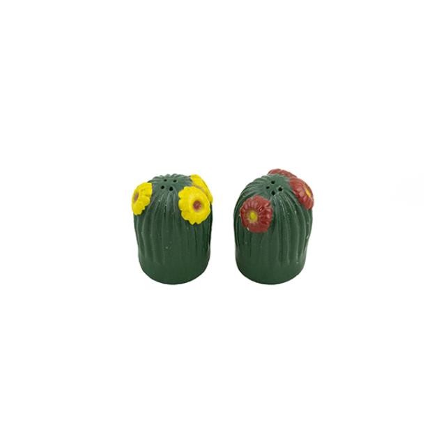 SALT/PEPPER-Catcus w/ Yellow & Red Flowers (Pair)