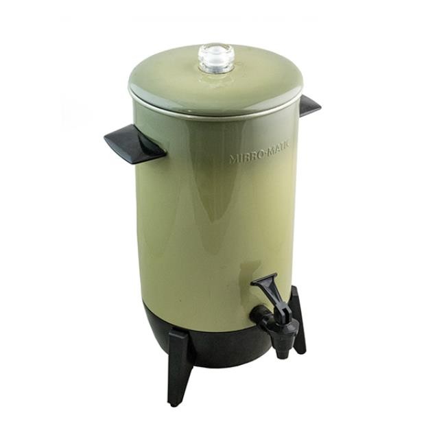 COFFEE URN-Vintage Green Enamel "Mirro-Matic"