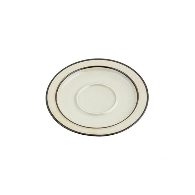 SAUCER-Beige W/Brown Ring on Rim