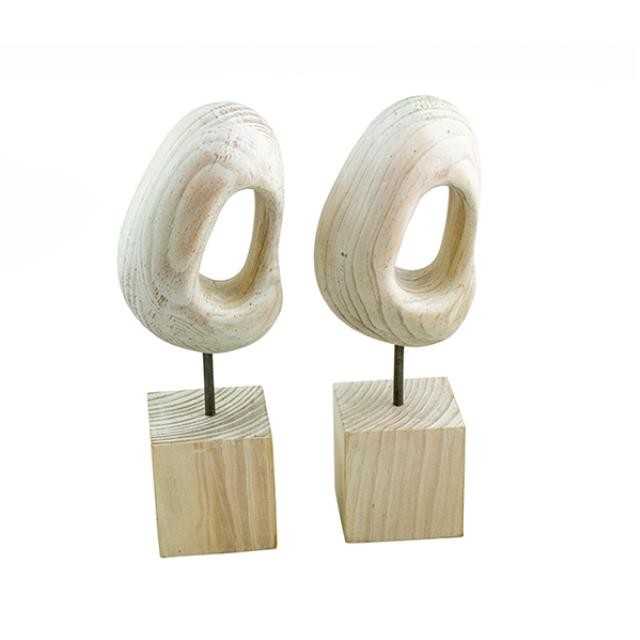 WOODEN EGE SCULPTURE- Square Base & Middle Circle