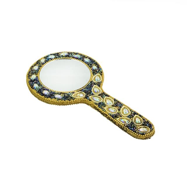 MIRROR-Handheld-Blue/Gold Beading