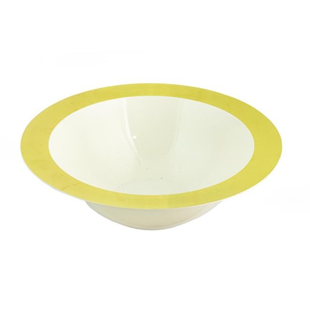 SERVING BOWL-White W/Bold Yellow Rim