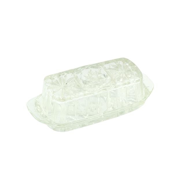 BUTTER DISH-Cut Glass W/Cover