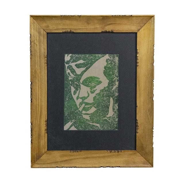 PRINT-Soldier W/Cigarrette in Wood Frame