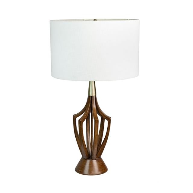 TABLE LAMP-Vintage Cutout Wood Urn