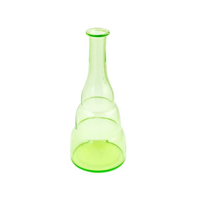 VASE-Green Glass Honeycomb