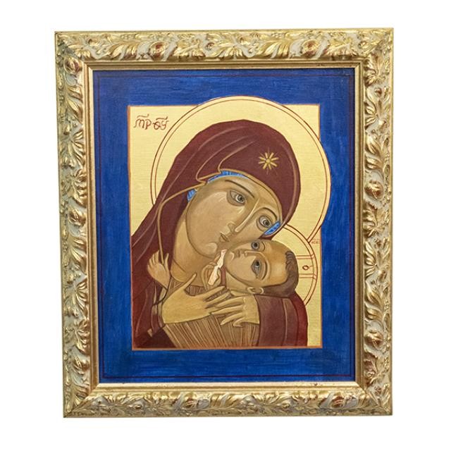 PORTRAIT OF MADONNA & CHILD-In Ornate Gold Frame