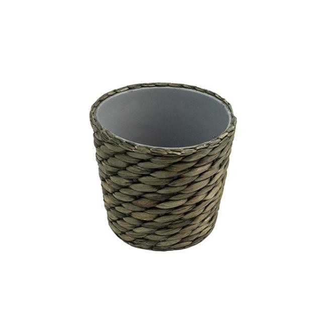 PLANTER-Flower Pot-Woven Grey/Green Raffia