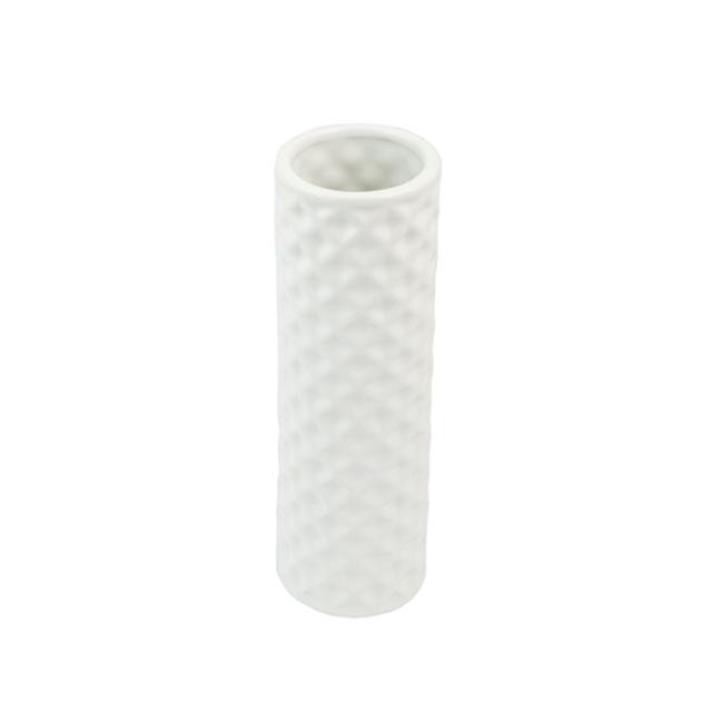 VASE-White Honeycomb Pattern