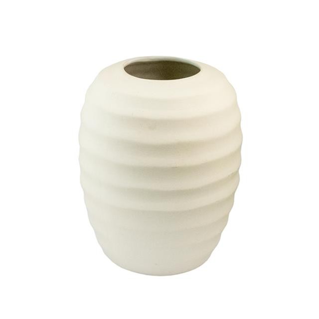 VASE-White Beehive Shape