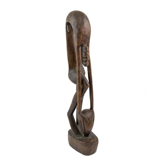 SCULPTURE-Curved Man Picking up Basket