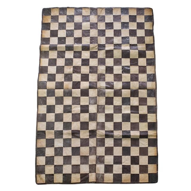 RUG-Brown & Tan Leather Checkered