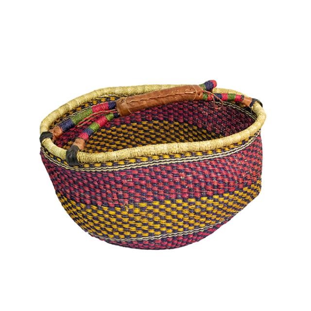 MULTI COLOR WOVEN BASKET- Carrying Basket W/Handle