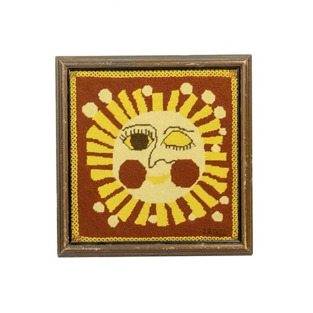 NEEDLEPOINT-Stitched Winking Sun