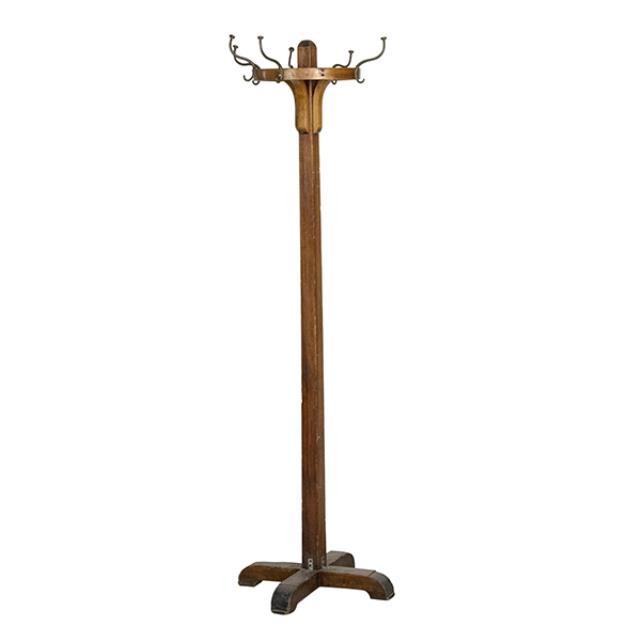 COAT RACK- Vintage Wooden W/Circular Head