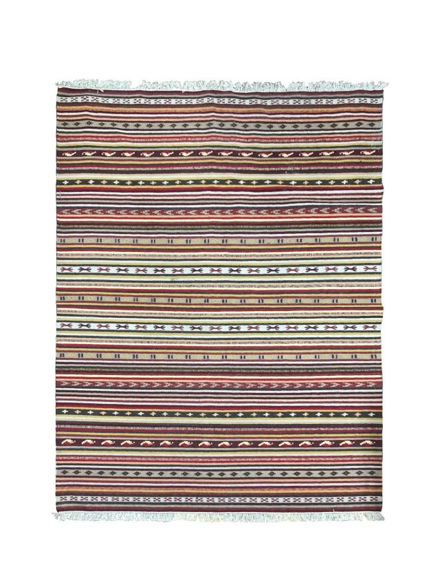 RUG-Multi-Colored Aztec Striped w/Fringe