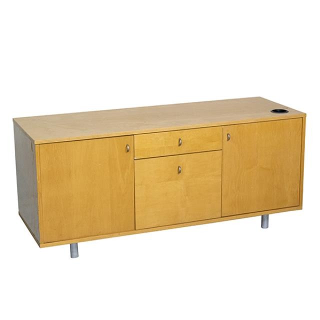 OFFICE CONSOLE-Clear Maple W/(2)Drawers & (2)Doors