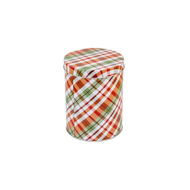 TIN-Red & Green Plaid W/Lid