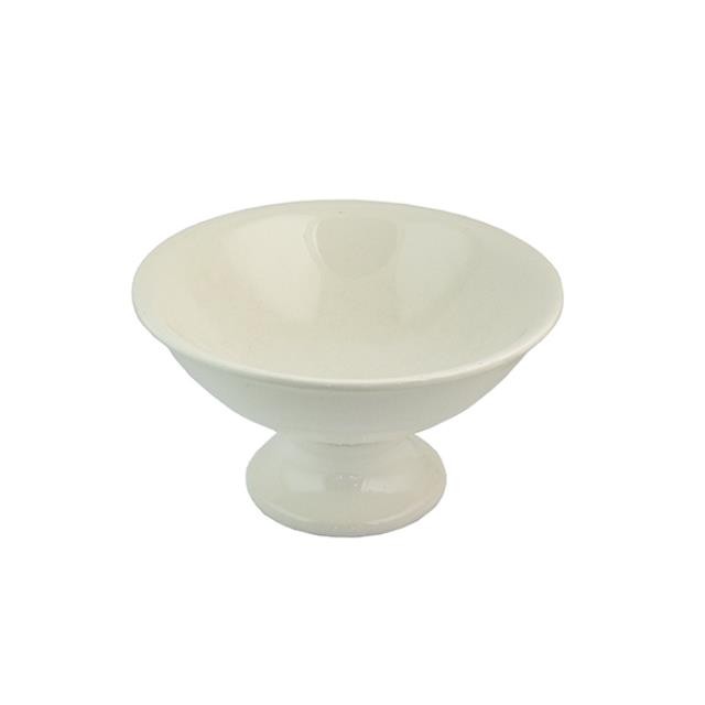 DECORATIVE BOWL-White Ceramic on Pedestal