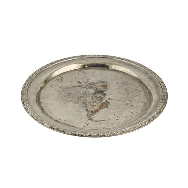 SERVING TRAY-Round Chrome w/Rope Edge