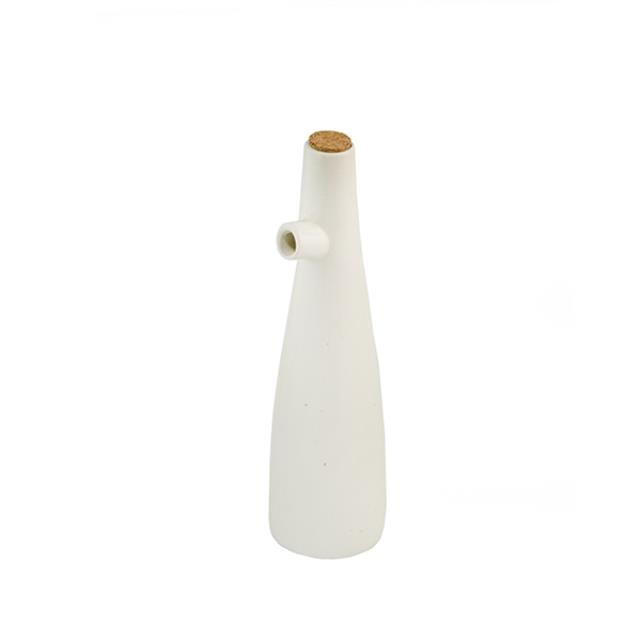OLIVE OIL PITCHER-White Ceramic W/Cork