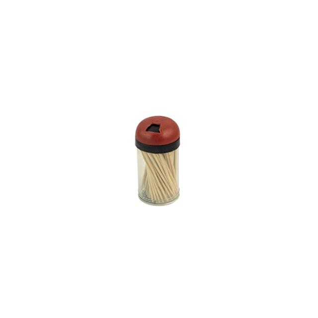 TOOTHPICK HOLDER-Plastic w/Red Top